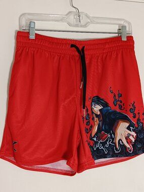 Invicta Kuru Anime Gym Shorts Mens Medium Red Itachi Naruto Graphic Athletic